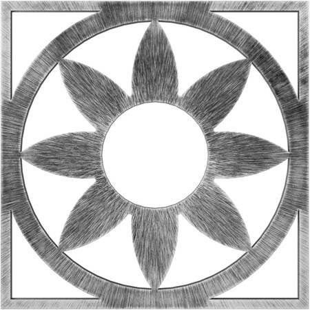 Ekena Millwork Blume Architectural Grade PVC Pierced Ceiling Medallion, Antiqued Silver, 26"OD x 9"ID x 3/4"P CMPP26BLASV